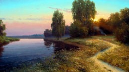 Такие пейзажи пишет художник Вячеслав Хабиров. Узнаваемые уголки русской природы.